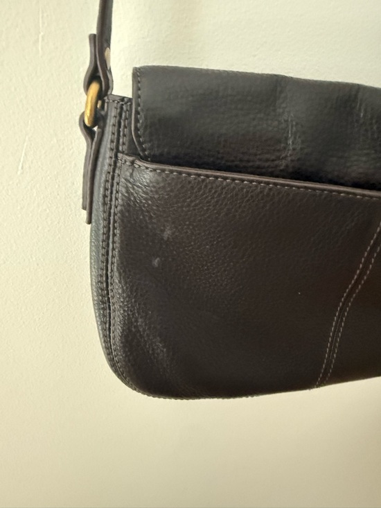 Fossil Black Pebble Leather Flap Crossbody Bag - Picture 9 of 11